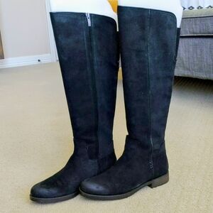Franco Sarto Suede Black Riding Boots